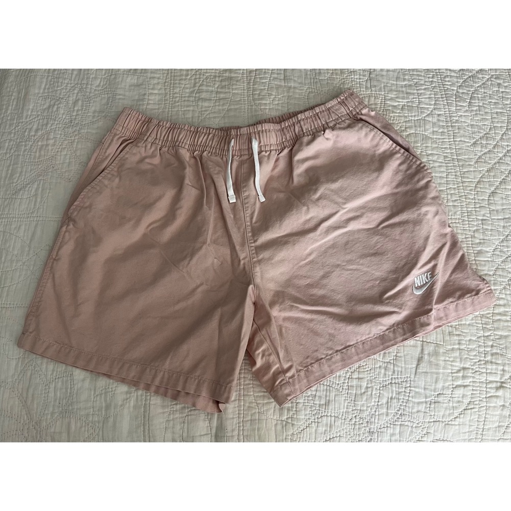 Nike Sportswear Woven Shorts Pink Elastic Waist Drawstring Mens XL